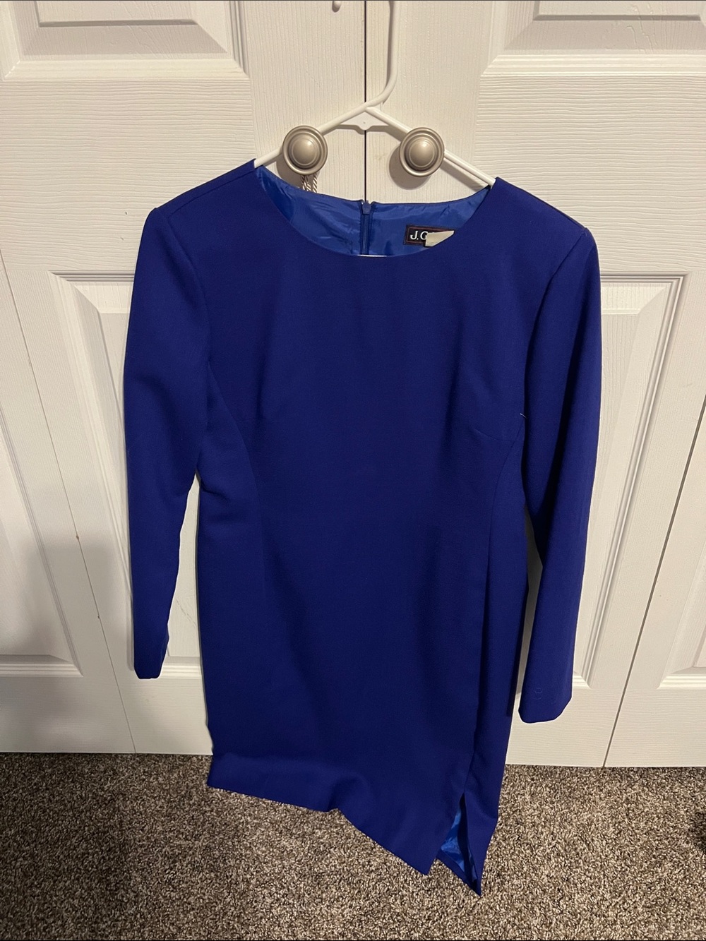 J. Crew Girls' Cobalt Blue Long-Sleeve Shift Dress